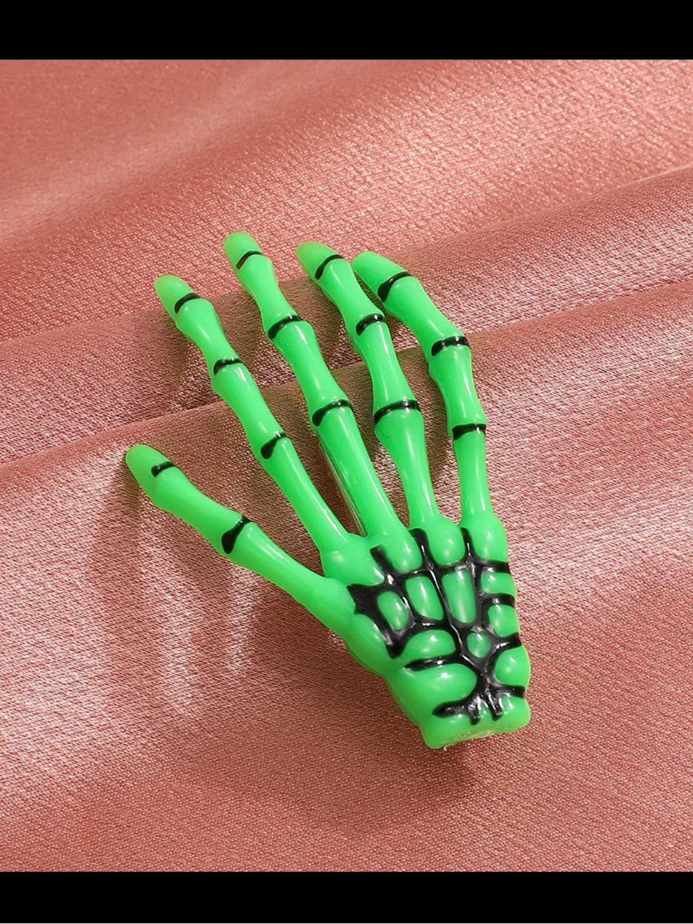 10pcs Green Skeleton Hand Hair Clip Halloween Bone Hairpins for Women/Girls